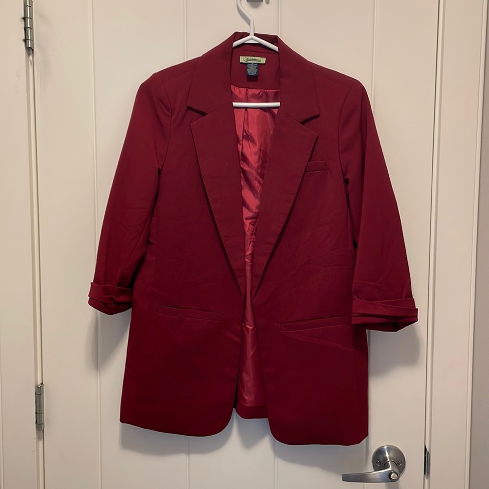 Free Hug Burgundy Blazer Size M